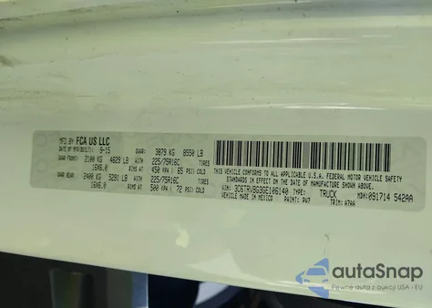 2016 Ram Promaster 1500 z USA, uszkodzony, nr VIN 3C6TRVBG3GE106140